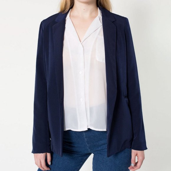 AMERICAN APPAREL NAVY BLAZER - like new - Picture 1 of 5